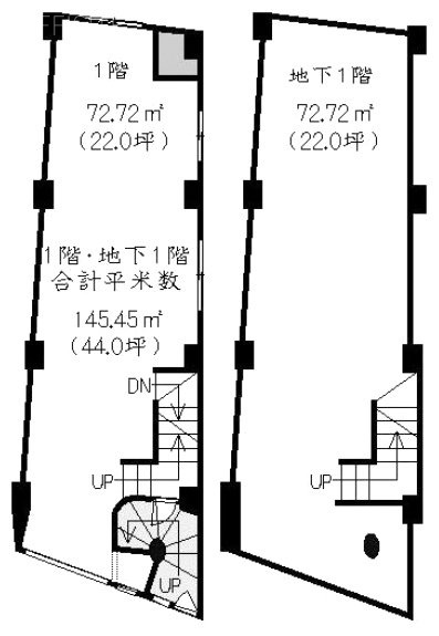 フロンティア上野中央通ビルB1-1F 間取り図