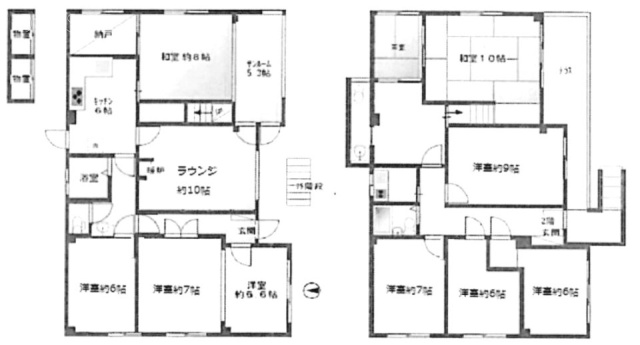 田園調布1丁目戸建1F～2F 間取り図