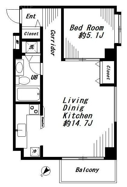 ファーストアパートメンツ三田206 間取り図