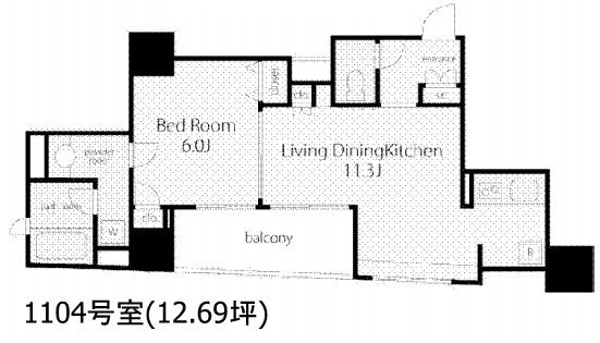 VORT銀座residence1104 間取り図