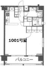 芝ウエストビル1001 間取り図