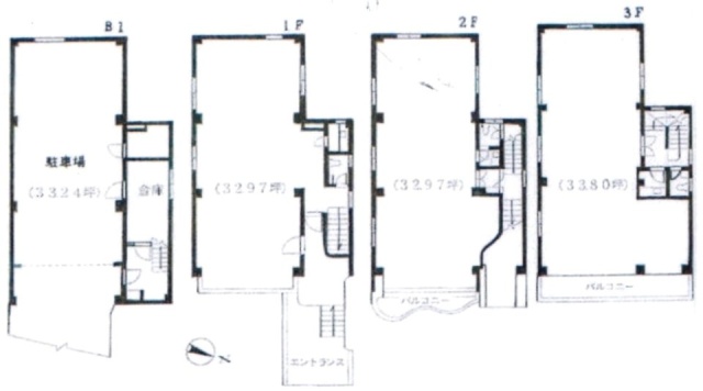 エスポアールビルB1F～3F 間取り図
