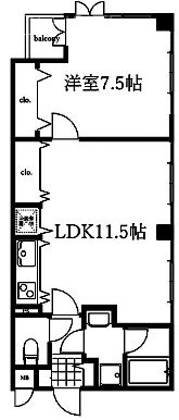 クリスタルスクエアギンザ2301 間取り図