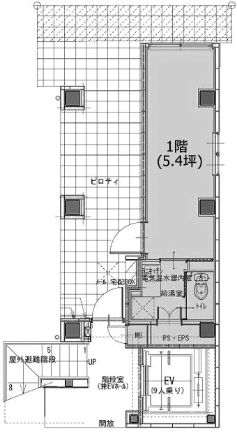 グランディール日本橋1F 間取り図