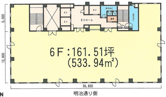 明星(ミョウジョウ)ビル6F 間取り図