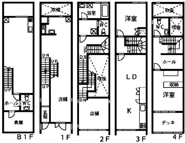 笹塚十号坂ビルB1F～4F 間取り図