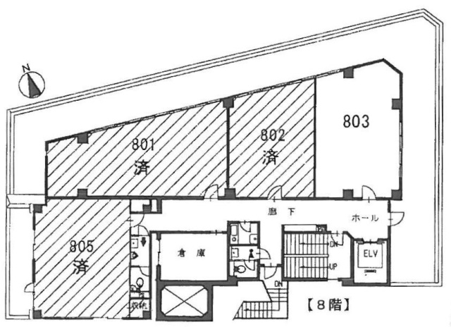 新富ミハマビル803 間取り図