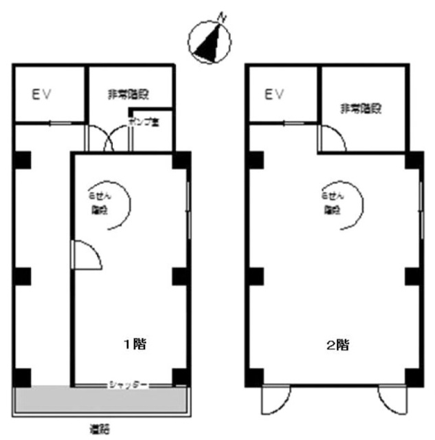 芝五ビル1F～2F 間取り図