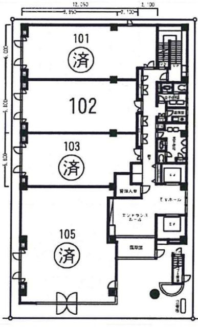 竹生第2(たけおだい2)ビル102 間取り図