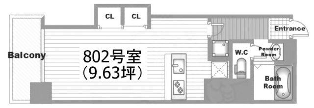 高田馬場ヒルサイドパレス802 間取り図
