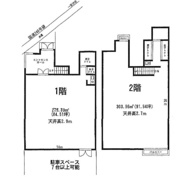 エクレール大塚ビル1F-2F 間取り図