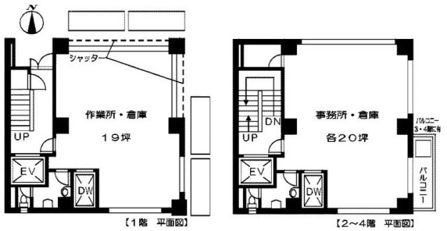 KUMAKIビル1F～4F 間取り図