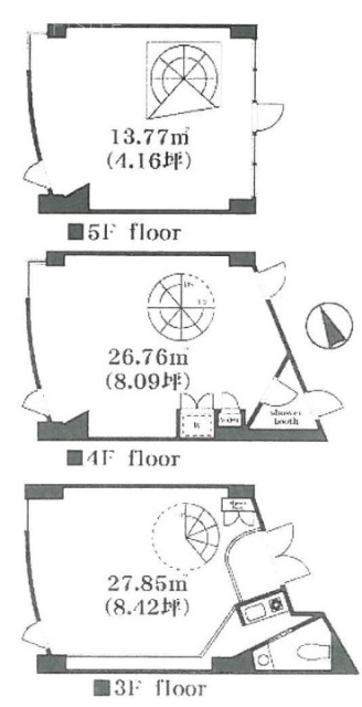 パーククレイスビル3F～5F 間取り図
