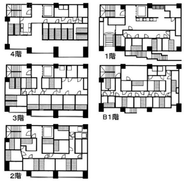 シントミ第23ビルB1F~4F 間取り図