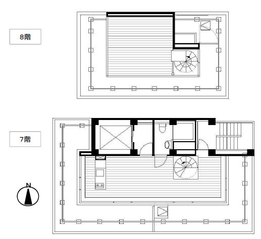 リゾーム麻布7F～8F 間取り図
