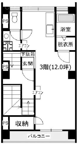 千駄ヶ谷グリーンランドビル3F 間取り図