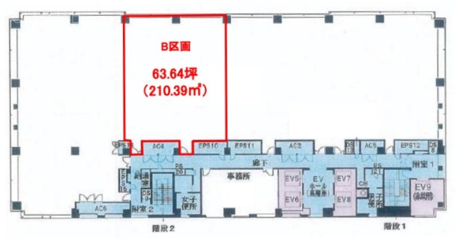 晴海アイランドトリトンスクエアオフィスタワーW棟B 間取り図