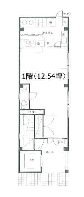太子堂2丁目貸店舗ビル1F 間取り図
