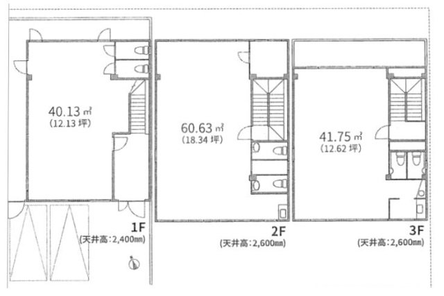 REB南青山ビル1F～3F 間取り図