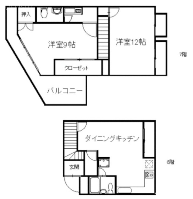 日興パレス南平台アヅマ6F～7F 間取り図