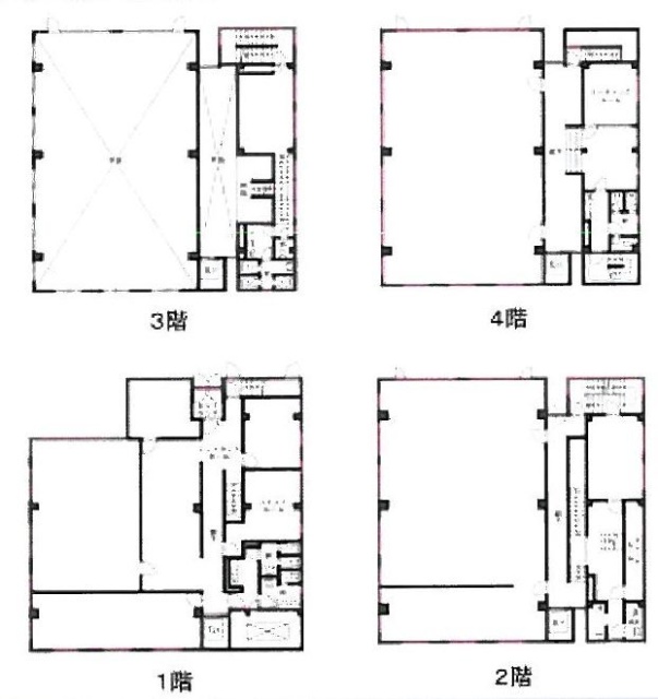 フジ54ビル1F～4F 間取り図