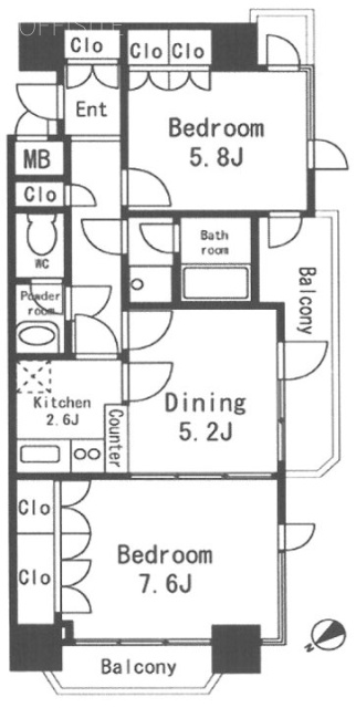 メイツ中目黒4F 間取り図