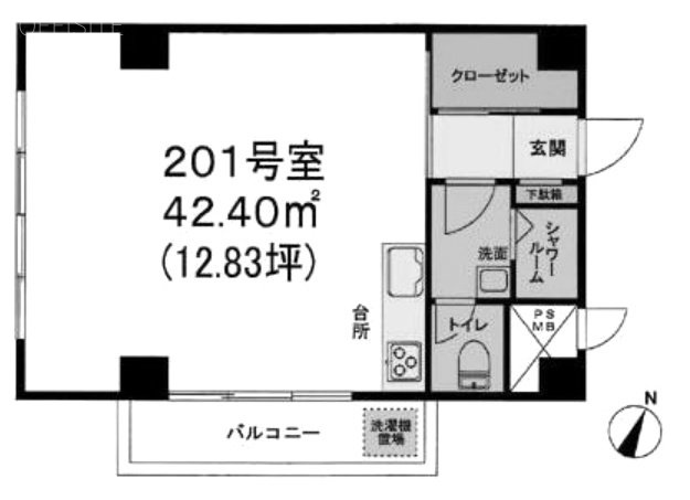 堀第5富岡ビル201 間取り図