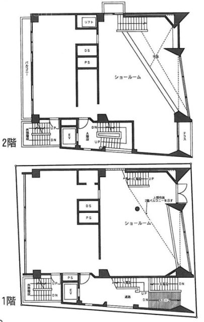 バルビゾン89ビル1F~2F 間取り図