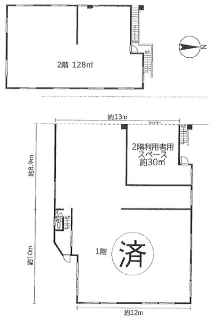 元横山町2丁目倉庫付作業所2F 間取り図