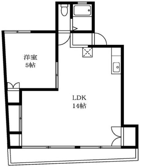 大橋コーポ4B 間取り図