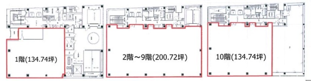 エスエス製薬本社ビル1F～10F 間取り図