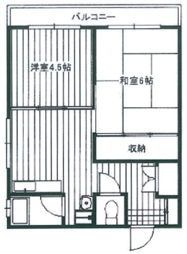 フラワー御殿山ハイツビル6F 間取り図