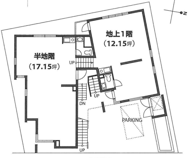 木島ビルB1F~1F 間取り図