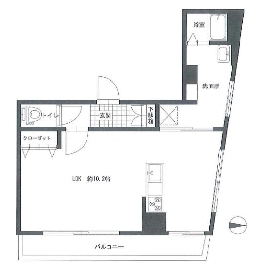 自由が丘スカイビル705 間取り図