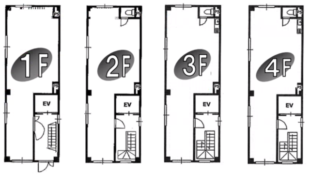 オフィスコオフィス日本橋横山町1F~4F 間取り図
