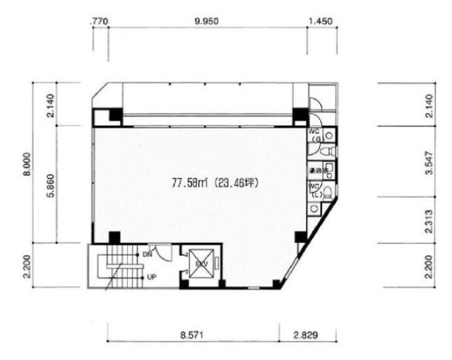 神楽坂Uビル7F 間取り図