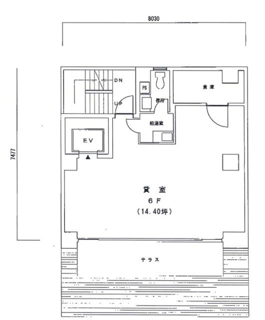 溝口山陽ビル6F 間取り図
