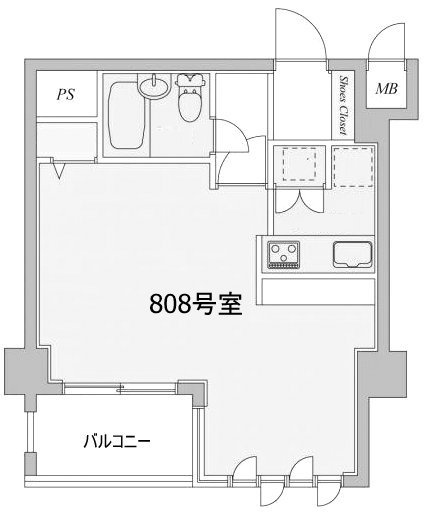 インペリアル六本木1号館808 間取り図