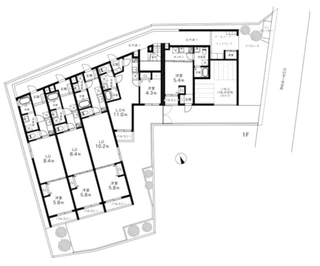 ヴィラージュ白金台1F 間取り図