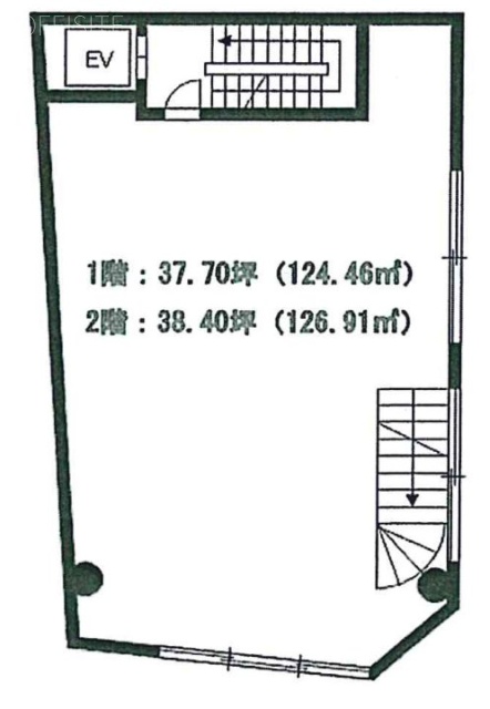 川島ビル1F～2F 間取り図