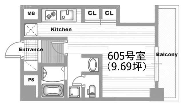高田馬場ヒルサイドパレス605 間取り図