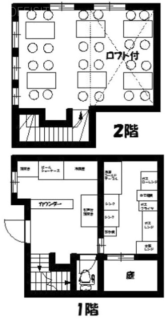 青丹荘ビル1F～2F 間取り図