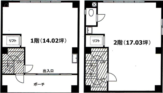 下田ビル1F～2F 間取り図