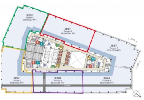 横浜アイマークプレイスビルF 間取り図