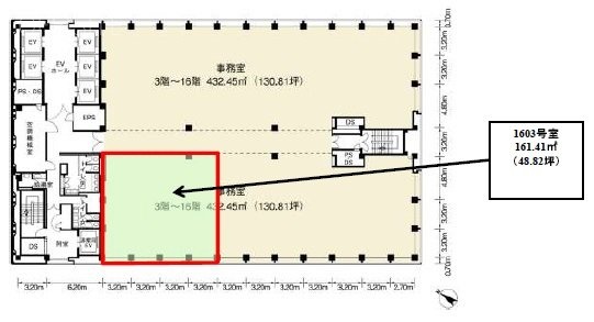 新宿三井ビルディング2号館1603 間取り図