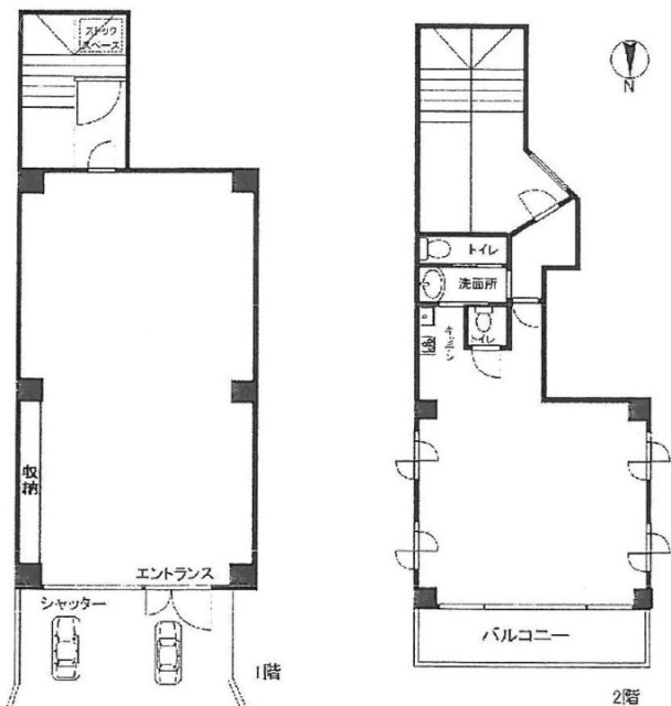 高輪清水ビル1F～2F 間取り図