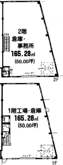 76号B棟ビル1F～2F 間取り図