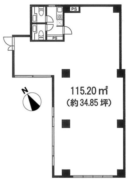 赤坂メルクビル1F 間取り図