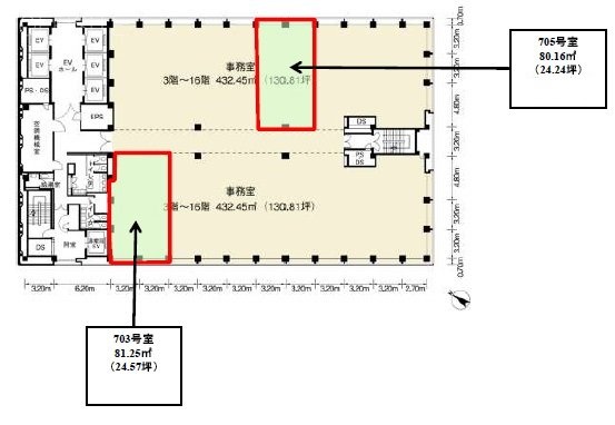 新宿三井ビルディング2号館703 間取り図