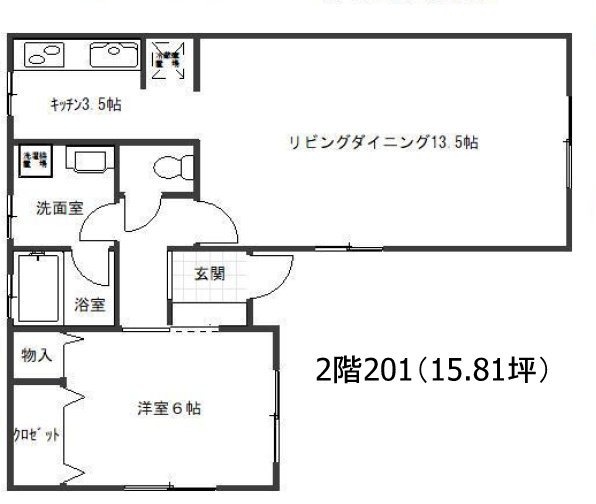 ドルチェ鉢山ビル201 間取り図